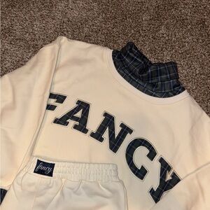 Fancy D Green/Plaid Mock Neck